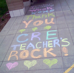 Sidewalk full of thanks